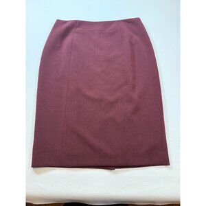Katherine Kelly Womens Burgundy Pencil Skirt Polyester Blend Size 10 (bin FF215)